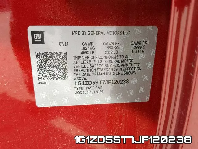 1G1ZD5ST7JF120238 фото 2
