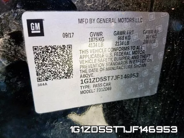 1G1ZD5ST7JF146953 фото 2