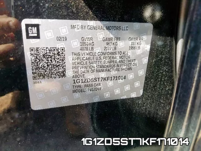 1G1ZD5ST7KF171014 фото 2