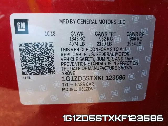 1G1ZD5STXKF123586 фото 2