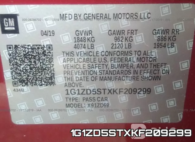 1G1ZD5STXKF209299 фото 9