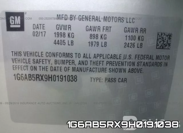 1G6AB5RX9H0191038 фото 10
