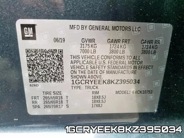 1GCRYEEK8KZ395034 фото 2