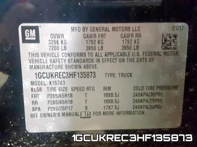 1GCUKREC3HF135873 фото 2