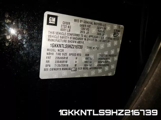 1GKKNTLS9HZ216739 фото 2