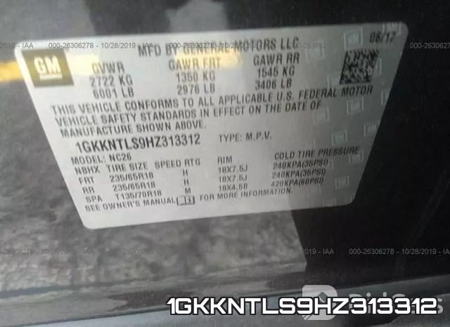 1GKKNTLS9HZ313312 фото 10