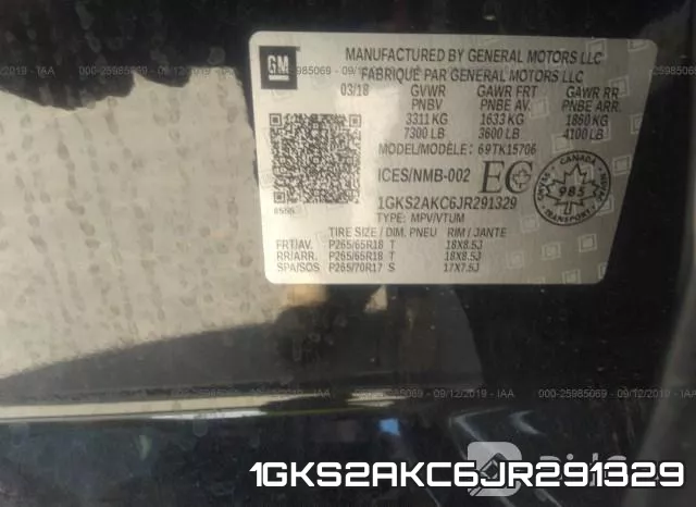 1GKS2AKC6JR291329 фото 10