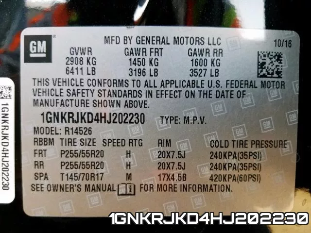 1GNKRJKD4HJ202230 фото 2