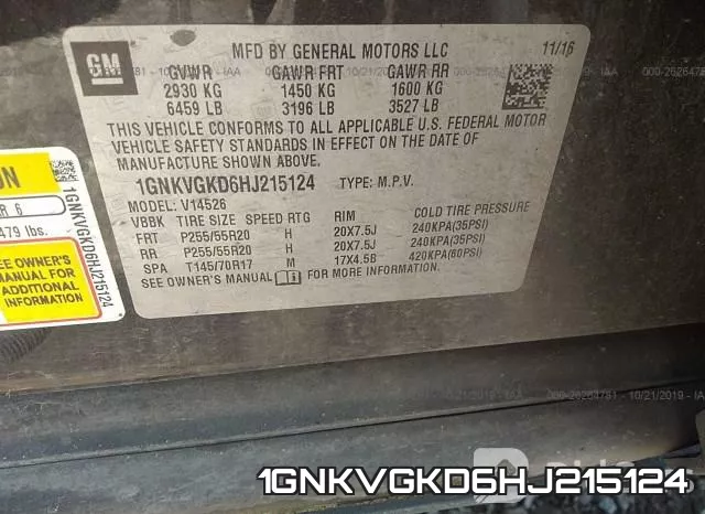 1GNKVGKD6HJ215124 фото 10