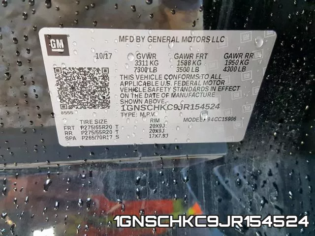 1GNSCHKC9JR154524 фото 2