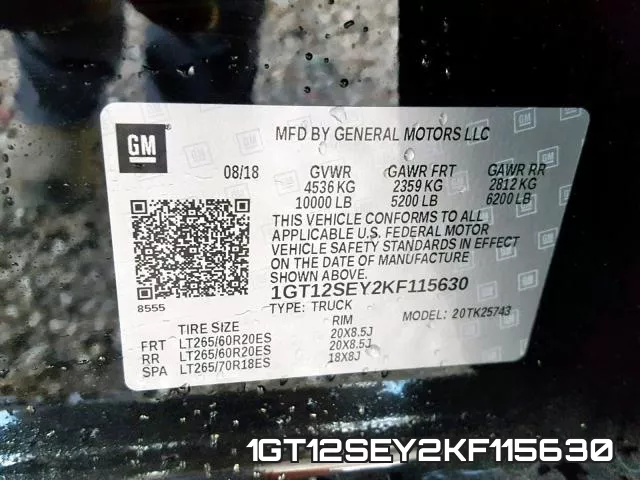1GT12SEY2KF115630 фото 2