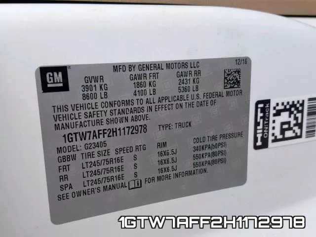 1GTW7AFF2H1172978 фото 2
