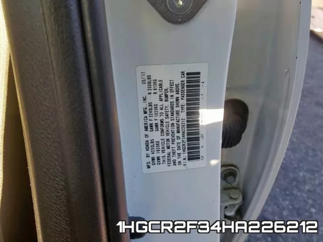 1HGCR2F34HA226212 фото 2