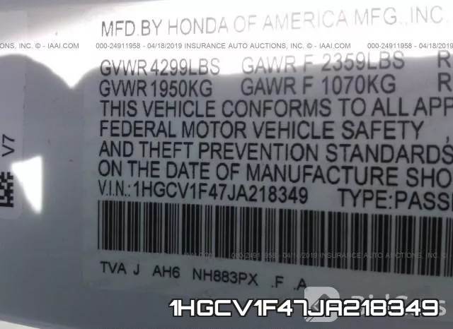 1HGCV1F47JA218349 фото 10