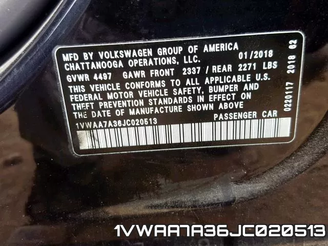 1VWAA7A36JC020513 фото 2