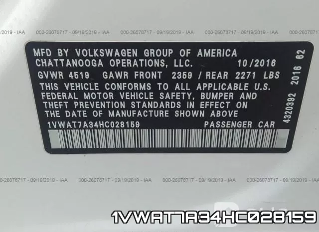 1VWAT7A34HC028159 фото 10