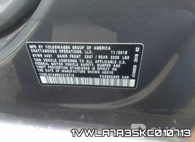 1VWLA7A35KC010713 фото 10
