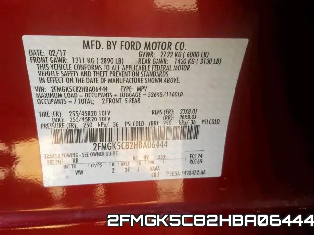 2FMGK5C82HBA06444 фото 2