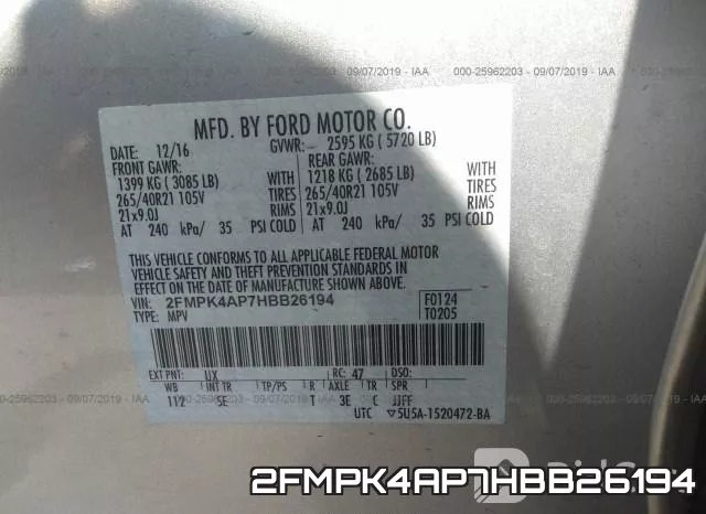 2FMPK4AP7HBB26194 фото 8