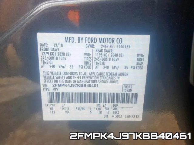 2FMPK4J97KBB40461 фото 2