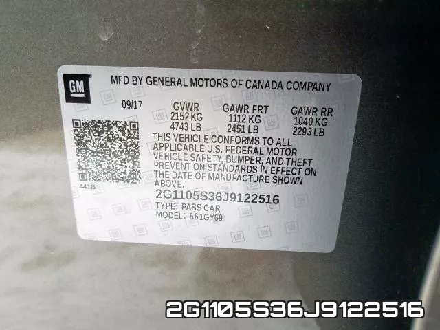 2G1105S36J9122516 фото 2
