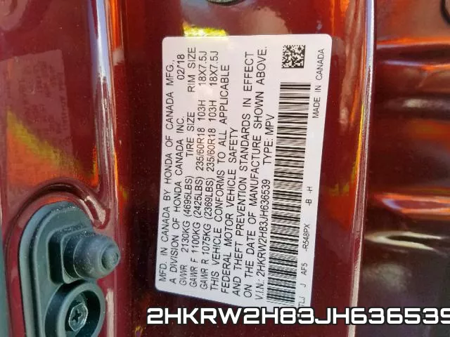 2HKRW2H83JH636539 фото 2