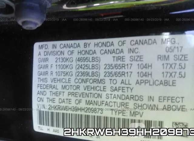 2HKRW6H39HH209873 фото 10