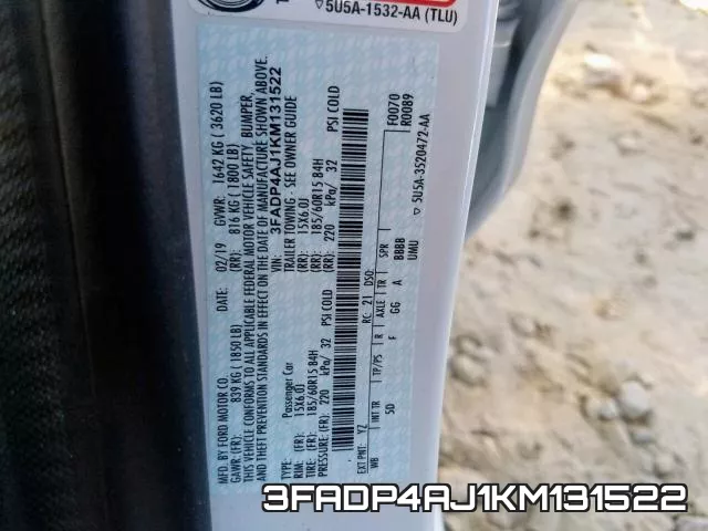 3FADP4AJ1KM131522 фото 2