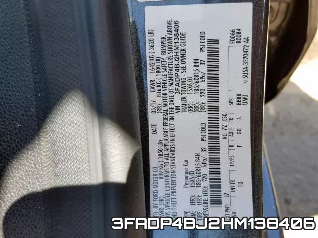 3FADP4BJ2HM138406 фото 2