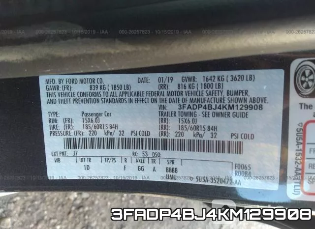 3FADP4BJ4KM129908 фото 10