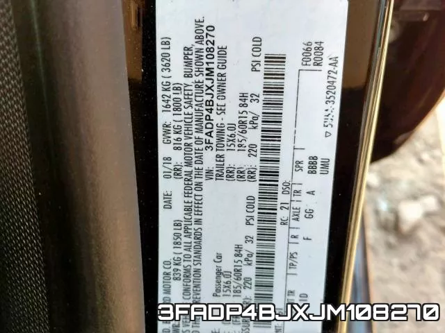 3FADP4BJXJM108270 фото 2