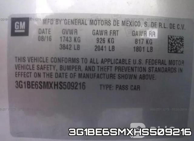 3G1BE6SMXHS509216 фото 10