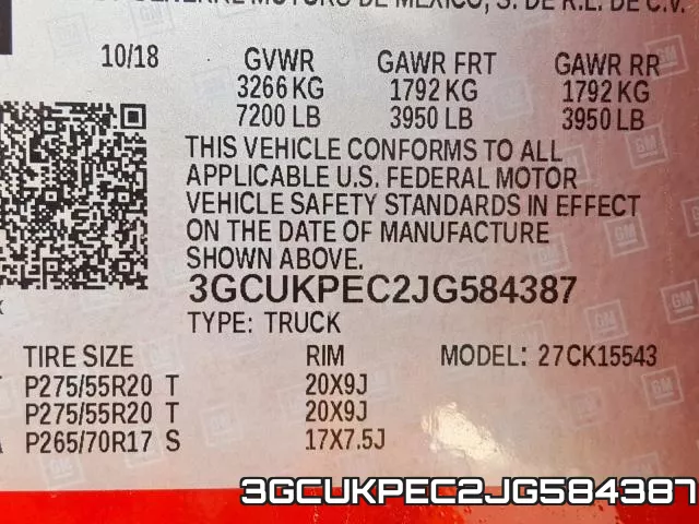 3GCUKPEC2JG584387 фото 2