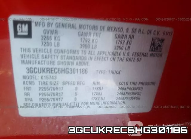 3GCUKREC6HG301186 фото 10