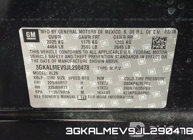 3GKALMEV9JL290478 фото 9