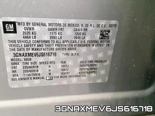 3GNAXMEV6JS616718 фото 2