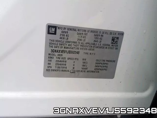 3GNAXVEV1JS592348 фото 2