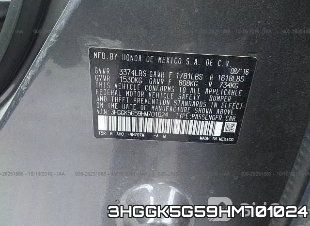 3HGGK5G59HM701024 фото 10