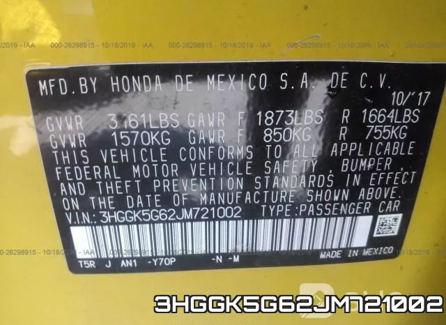 3HGGK5G62JM721002 фото 10