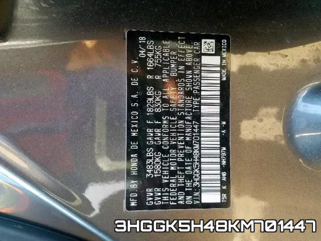 3HGGK5H48KM701447 фото 2