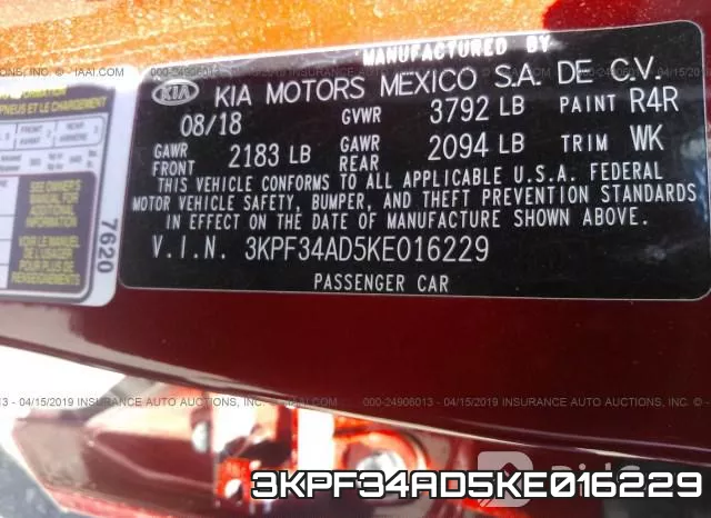 3KPF34AD5KE016229 фото 9