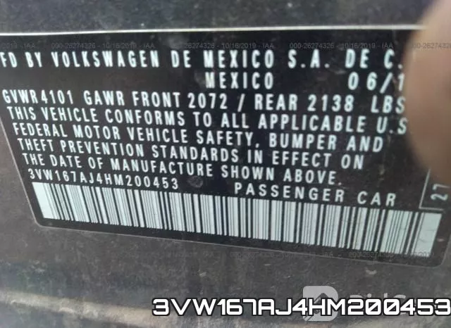 3VW167AJ4HM200453 фото 9