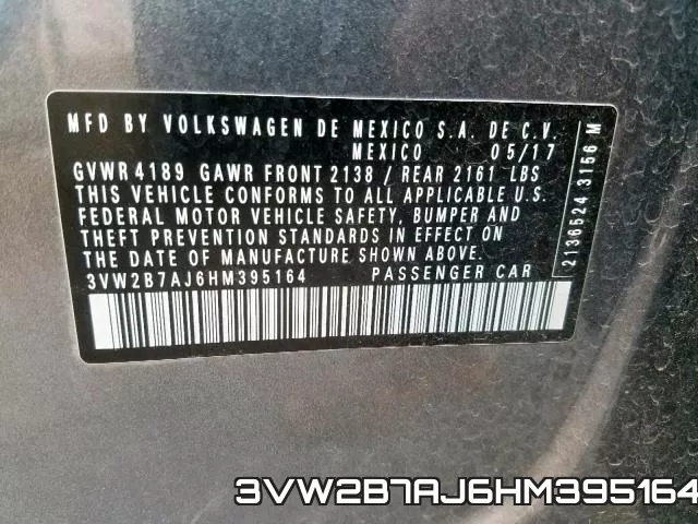 3VW2B7AJ6HM395164 фото 2