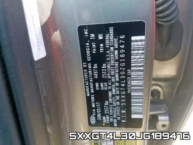 5XXGT4L30JG189476 фото 2