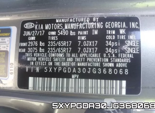 5XYPGDA30JG368068 фото 10