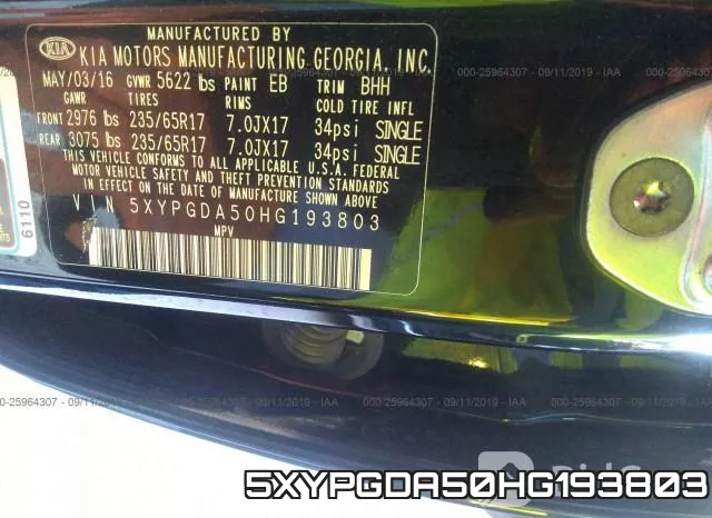 5XYPGDA50HG193803 фото 10