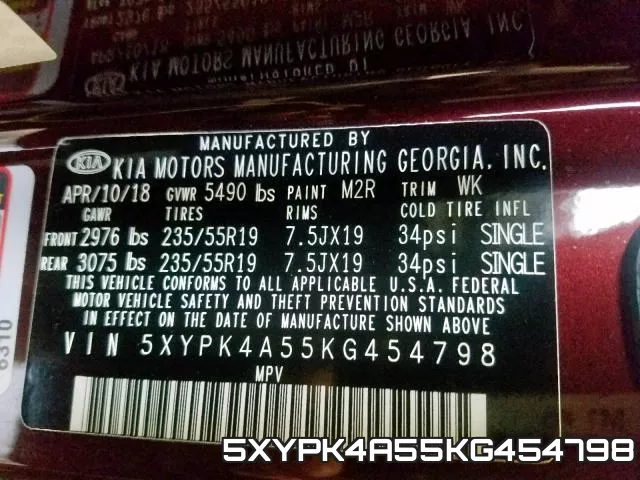 5XYPK4A55KG454798 фото 2