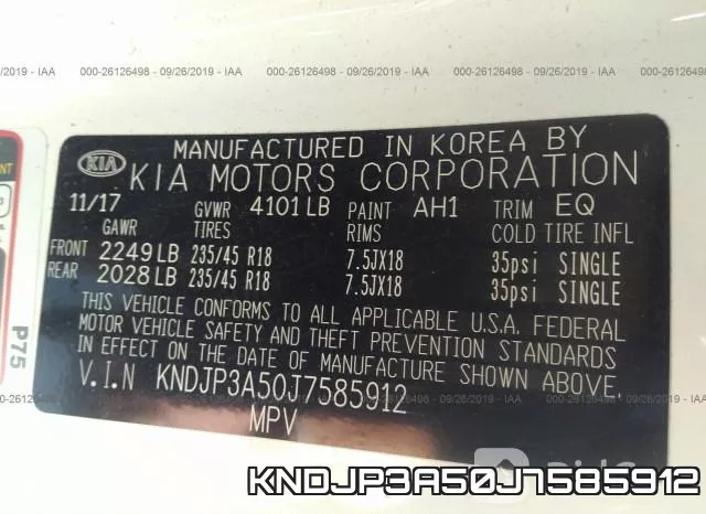 KNDJP3A50J7585912 фото 10