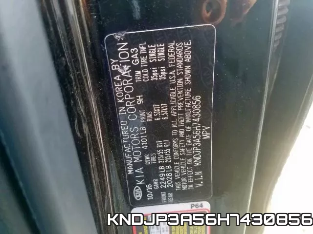 KNDJP3A56H7430856 фото 2