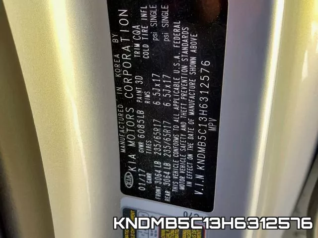 KNDMB5C13H6312576 фото 2